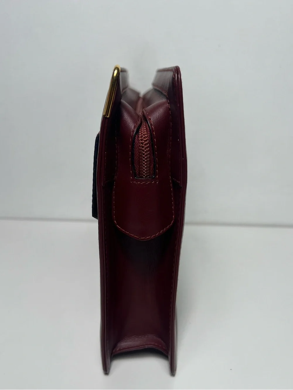 Cartier Must de Cartier Vintage Bordeaux Leather Signature Portfolio Clutch Bag